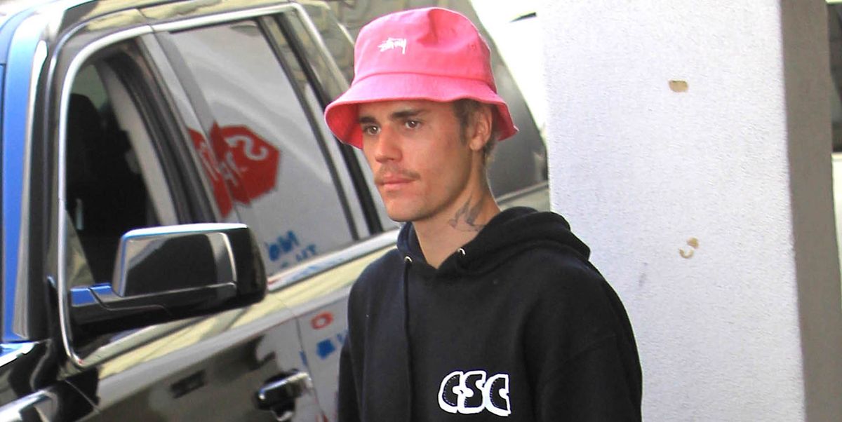 Justin Bieber's Pink Bucket Hat Is the Dash of Sleaze Your 2020 Look Needs